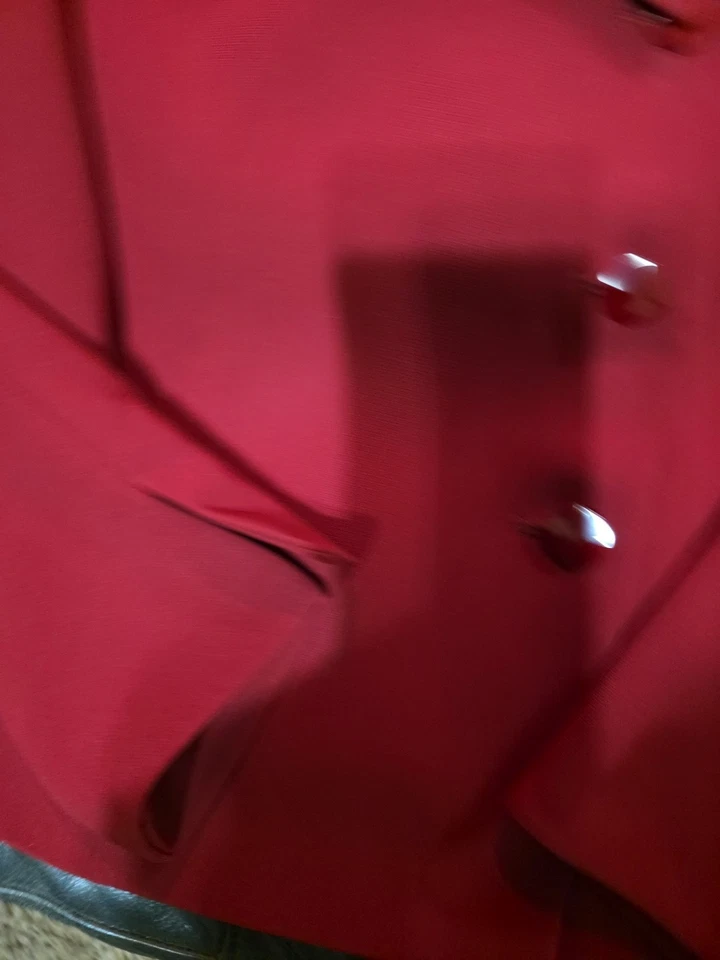 Traje chaqueta traje Suit Studio para mujer rojo rubí 100 % poliéster 1 pieza talla 12  Foto 3 de 4