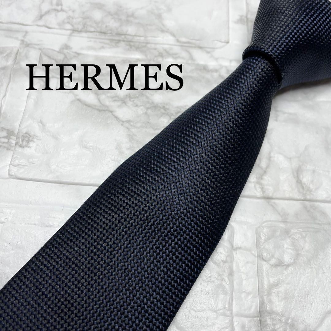 tag HERMES tie current design solid tie navy - image 1