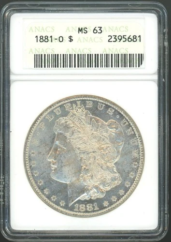 1881-O Morgan Silver Dollar ANACS MS 63 *Old "Soapbox" Holder!*