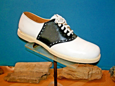 70s Vtg Black/white Flips Saddle Shoes Leather US women's 10