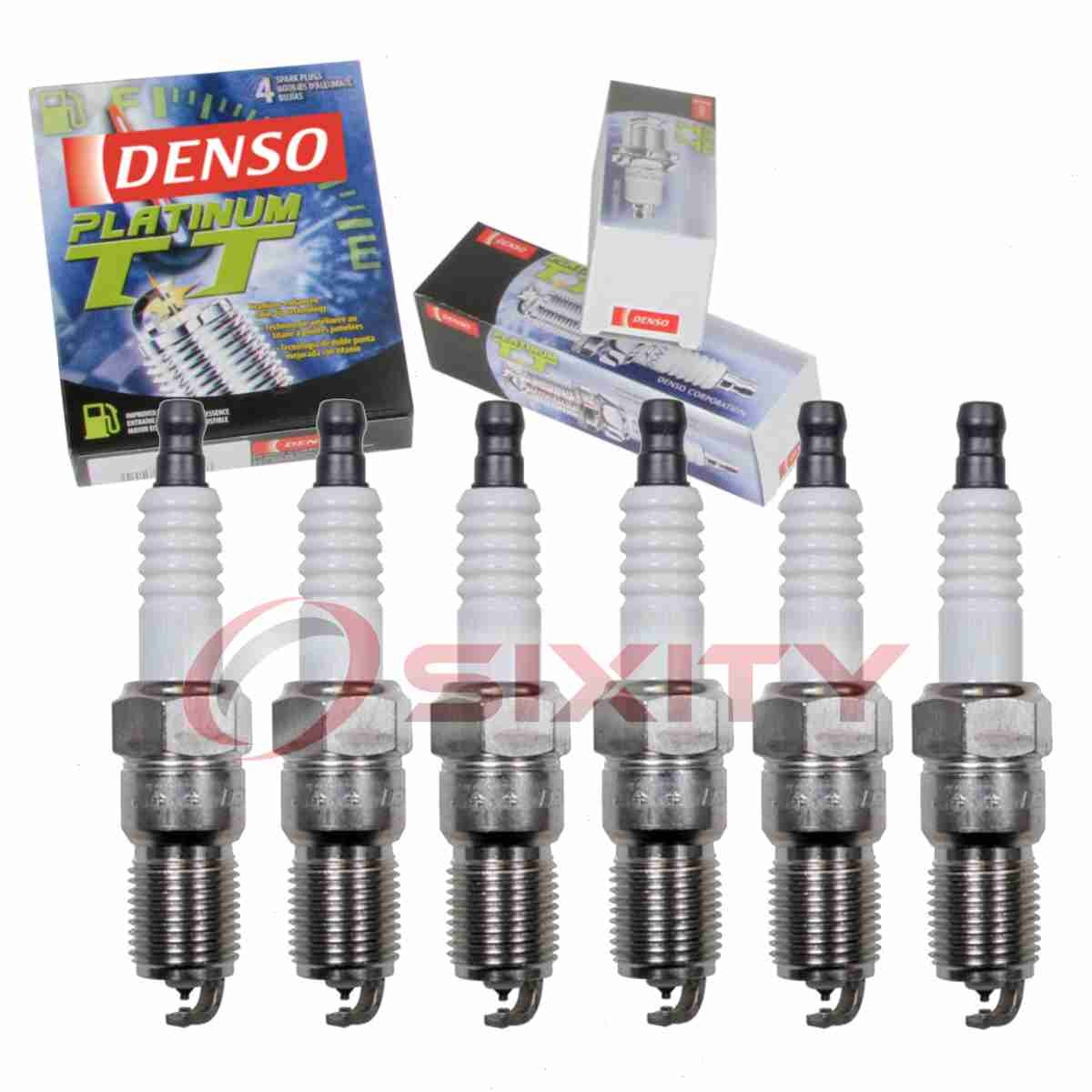 6 pc Denso Platinum TT Spark Plugs for 1983-1990 Volvo 760 2.8L V6 Ignition jt