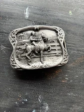 vintage bergamot brass works kentucky saddle horse saddlebred belt buckle