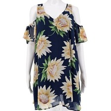 Show Me Your Mumu Birdie Ruffle Mini Dress Navy S