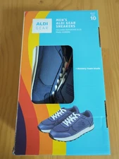 2025 Men's ALDI Gear Navy Blue Sneakers Shoe Size 10 Aldi Logo NIB - FREE SHIPPI