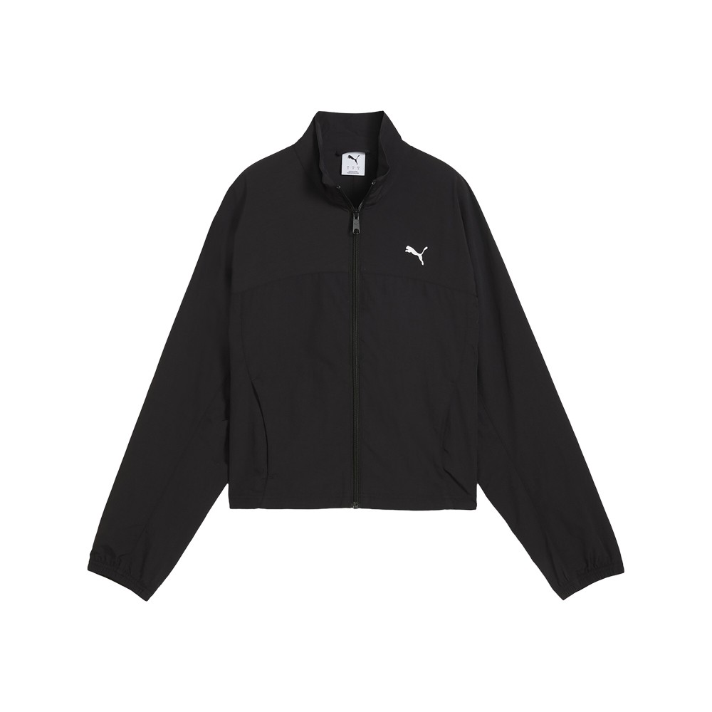 PUMA Dare To Oversized Zip Off Woven Full Zip Jacket Womens Black Casual Athleti