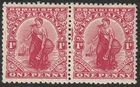 New Zealand 1d Dominion DLR sideways watermark No watermark pair VLHM