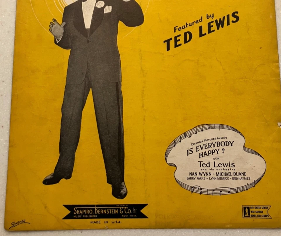 On the Sunny Side of Street Partituras Jazz Pop Ted Lewis De Colección Años 30 Foto 4 de 4
