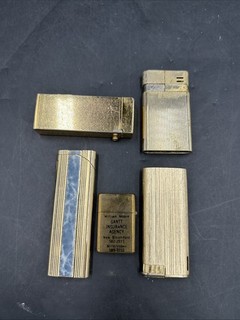 Vintage Lighter Lot Evan’s Colibri Dart Advertising Butane Pocket Lighters.ML