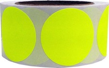 Fluorescent Yellow Color Coding Labels for Organizing Inventory 2 Inch Round ...