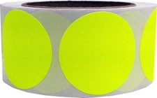 Fluorescent Yellow Color Coding Labels for Organizing Inventory 2 Inch Round ...