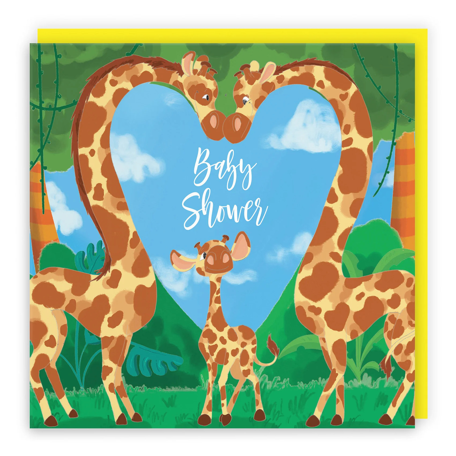 Baby Shower Congratulations Card Giraffes Jungle