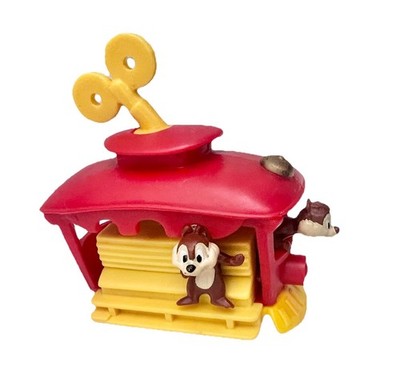 1993 Disney Chip & Dale Chipmunks Wind Up Trolley Mini Figure 3'' Kids Meal Toy