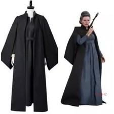 Star Wars 8 The Last Jedi Leia Organa Solo Outfit Cosplay Costume Black Robe Set