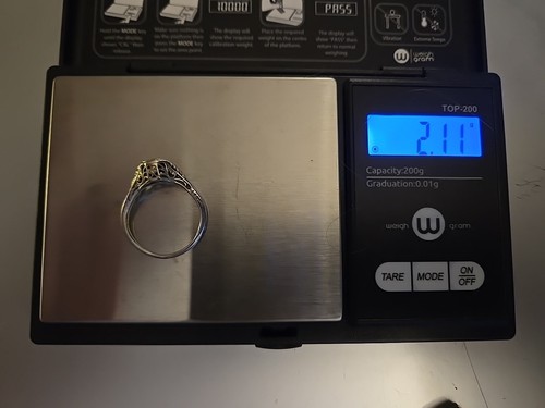 Antiguo anillo de compromiso redondo de 0,25 quilates Belais de oro blanco de 18 quilates extraído 7,25 - Imagen 7 de 12