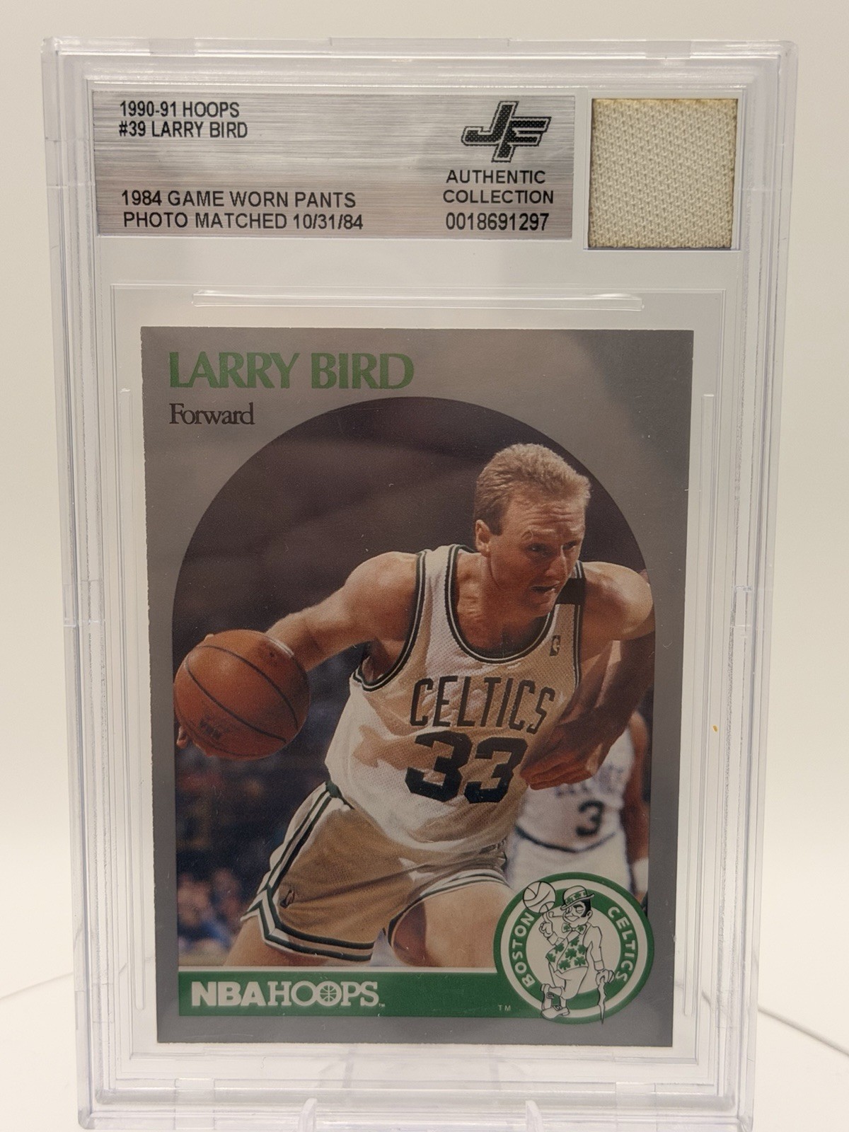 LARRY BIRD 2025 JERSEY FUSION GAME USED PATCH BECKETT AUTHENTICATED