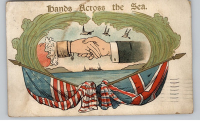 Hands Across The Sea, USA - Great Britain Postcard