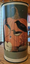 Vintage Keller Charles of Philadelphia Metal Trash Can Charles Wysoki Halloween 