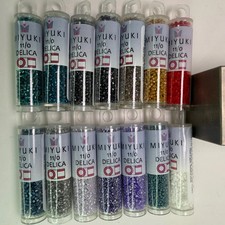 Miyuki Delica 11/0 Seed Beads Lot of 14 Tubes Mixed Colors 7.2g Each NEW