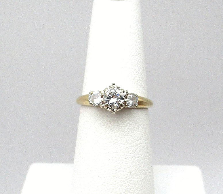 14K Yellow Gold .65 CTW Diamond Ring Size 6 [R356]