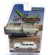 Greenlight 1/64 Scale 29990-B - 1969 Plymouth Satellite Station Wagon - Cream