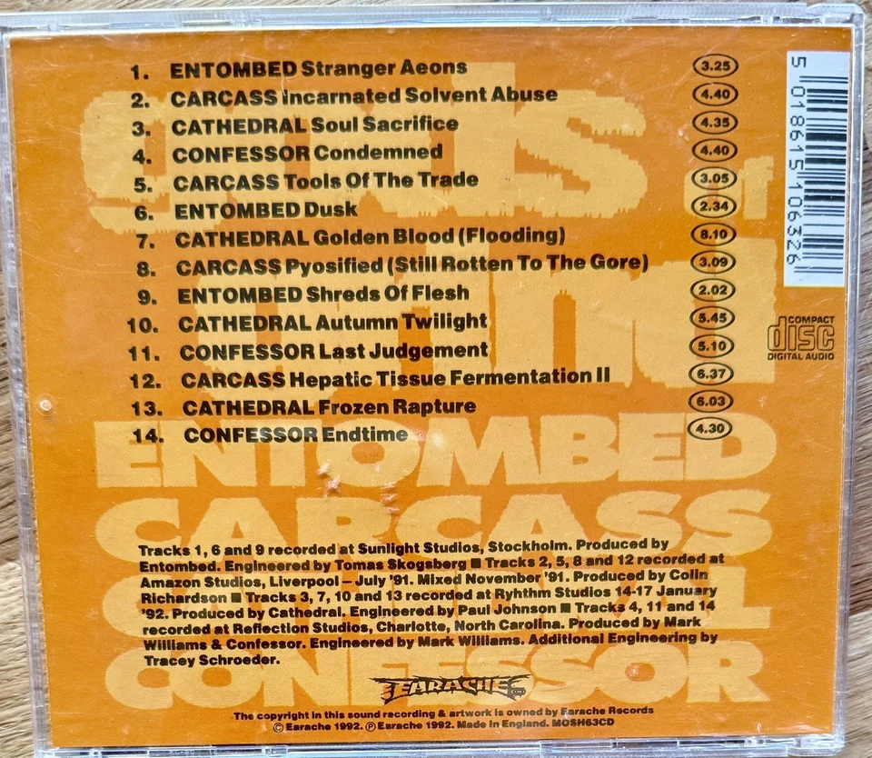 Earache “Gods of Grind” 1992 Original • LIKE NEW! • Entombed Carcass Cathedral - Bild 2 von 3