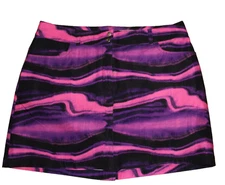 Slazenger Golf Skort Women's Sz 10 Multicolor Geometric Pattern Front Zip