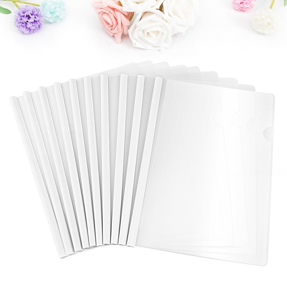 Reusable Transparent Sliding Bar File Folder Holder White Office ...