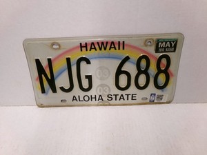 Hawaii Aloha State License Plate NJG688