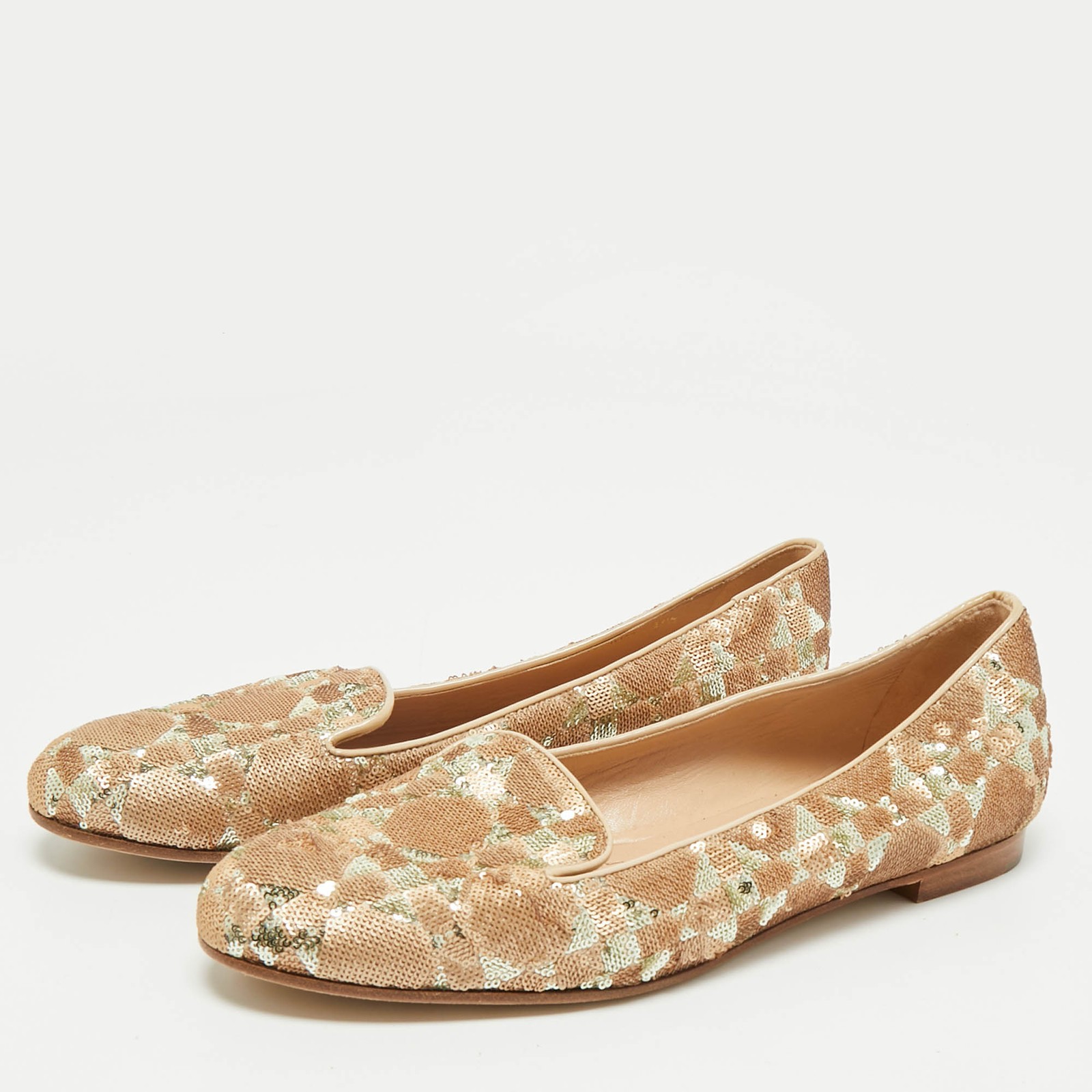 PANTOFOLA D’ORO Pantofole da fumo Dior con paillettes dorate taglia 37 5