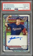 2024 BOWMAN CHROME PROSPECT AUTO HTA CHOICE REFRACTOR TRAVIS SYKORA /150 PSA 10