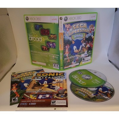 Sega Superstars Tennis & Xbox Live Arcade Compilation Disc Xbox 360 CIB 2-Disc
