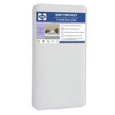 Sealy Baby Firm Rest 2-Stage Crib Toddler Mattress, 204 Coils, Waterproof, USA