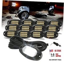 Quick Connect White Rock Lights, 4M Extension Wires Each Light, 15 SMD 12 Pods