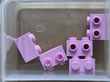 LEGO Parts - Bright Pink Brick 1 x 2 with Studs on 1 Side - No 11211 - QTY 5