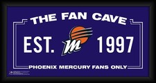 Phoenix Mercury Framed 10" x 20" Fan Cave Collage