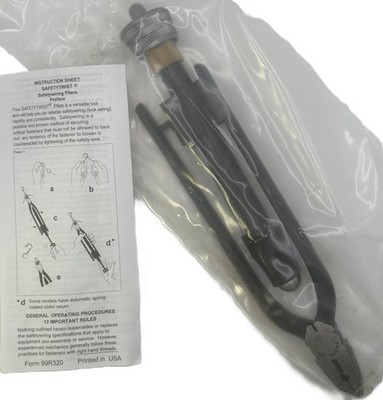 8-3/8'' Proto J190 Automatic Safety Wire Twist Plier - Flat Top Jaw, Black Oxide