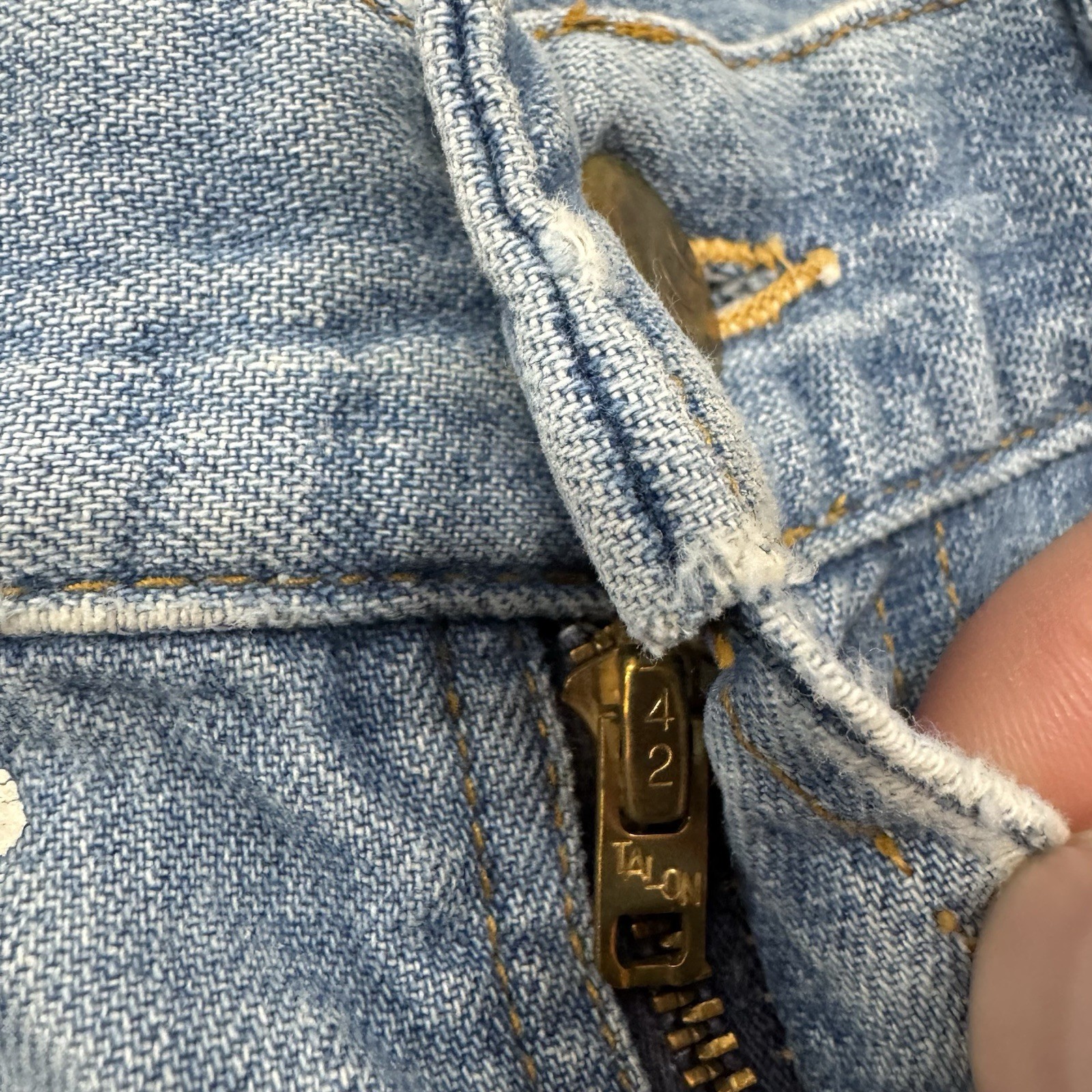 Vintage 70s Lee Bell Bottoms Flared Denim Hippy Jeans Sz fit 28x30 Flared USA thumbnail 3