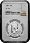 1960 50C Proof Silver Franklin Half Dollar NGC Graded PF 68 in New Holder