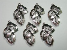Antiqued Silver plated leaf drops, dangles 6 - 28mm