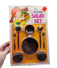 Vintage Li'l Hostess Salad Set Toy Dishes Mini Playset NOS Dime Store Hong Kong