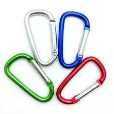 300 PCS - 2.25" ALUMINUM CARABINER CLIP KEY CHAIN SPRING BELT CLIP D ROUND EDGE
