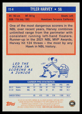 2022-23 Topps NBL #72-8 Tyler Harvey 1972 Topps Basketball | eBay