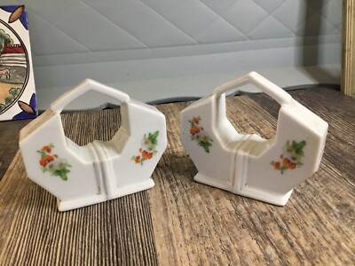 Vintage DOUBLE SIDED SALT PEPPER SHAKER FLOWERS JAPAN Set Of 2