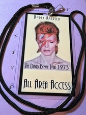 David Bowie Commemorative 1973  North America Tour Backstage Pass