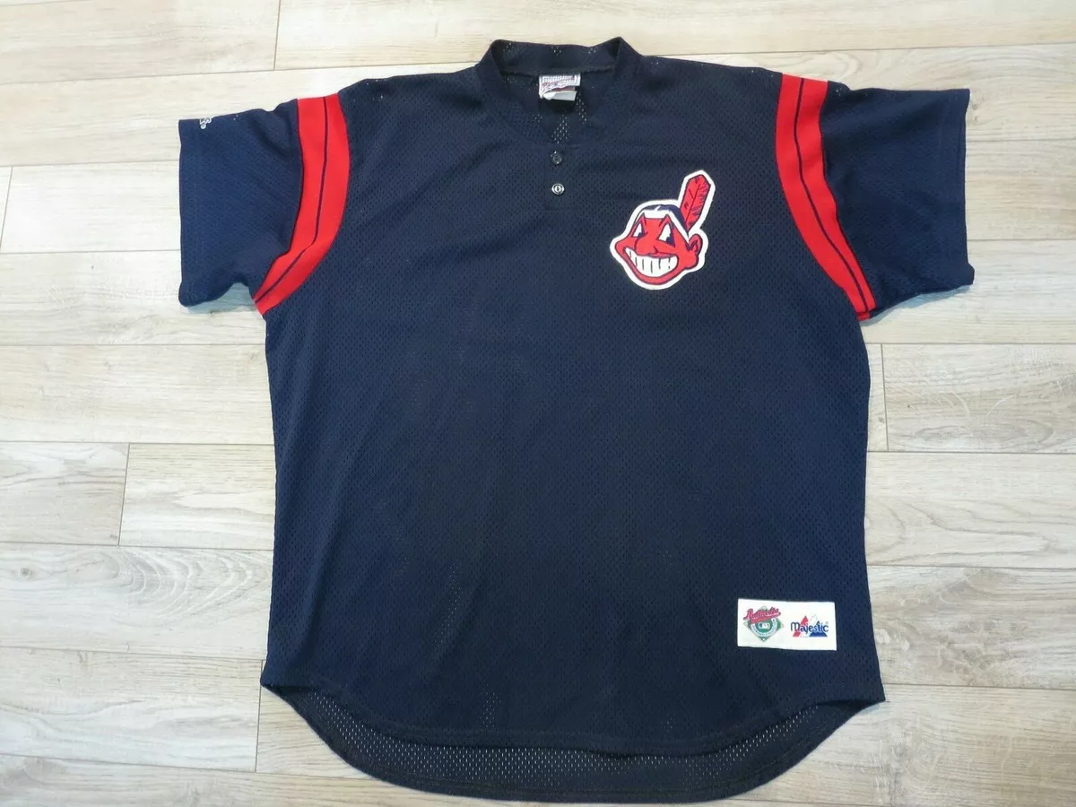 Cleveland Indians Guardians MLB Batting Practice Majestic Sewn Jersey XL