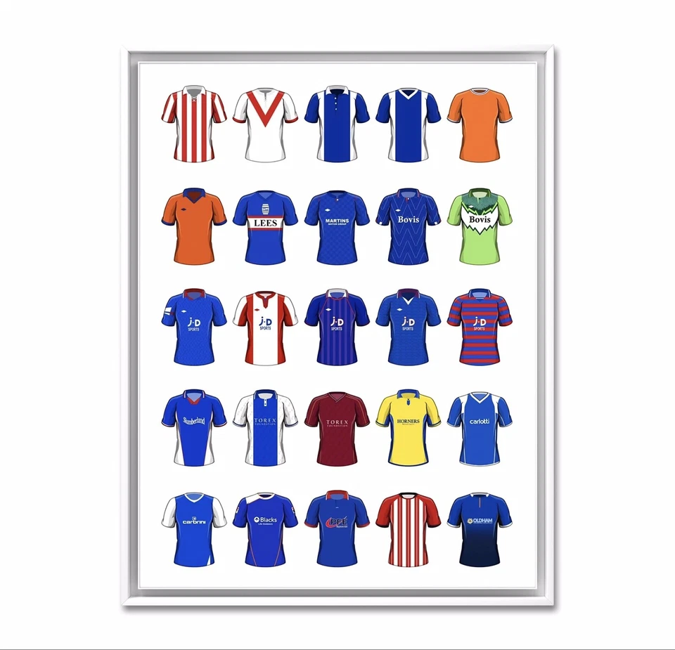 Oldham Athletic Football Shirt, Oldham Athletic Football Poster, a4 Print Art - Image 2 of 4