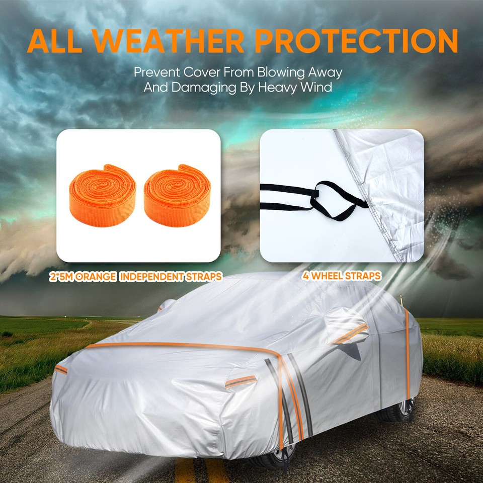 XXL Outdoor Full Sedan Car Cover Heavy Duty Waterproof Snow Dust UV