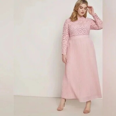 NWOT Eloquii Lace Evening Dress with Pleated Skirt - Sz 18 | eBay