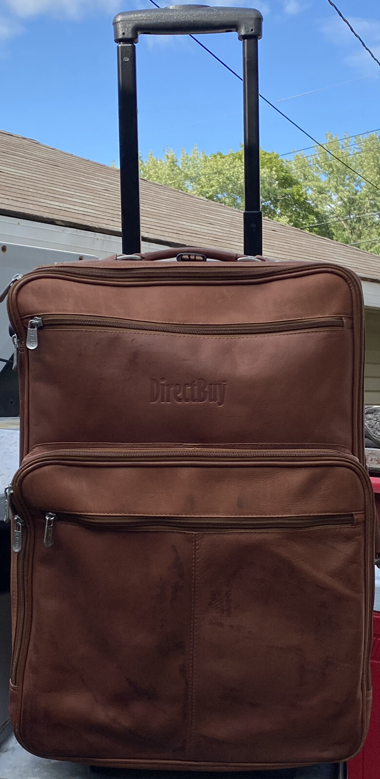 Piel Leather Carryon 19&rdquo;x14&rdquo;x7.5&rdquo; Telescoping Arm, Whe