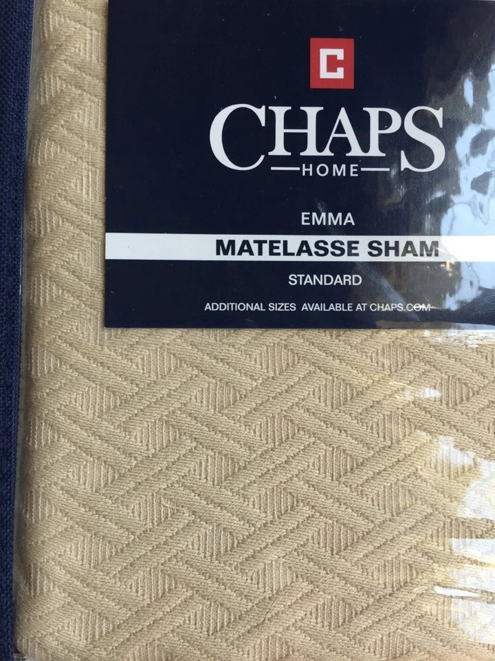 CHAPS Home 套装 2 个标准鞋尺寸:20 х 26 英寸全新发货免棕褐色 MATELASSE — 第 4/4 张图片